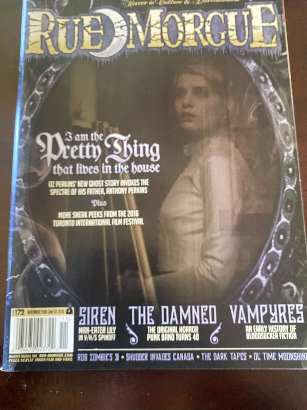 Rue Morgue Magazine Cover - Dark Horror Artwork, Black & Purple